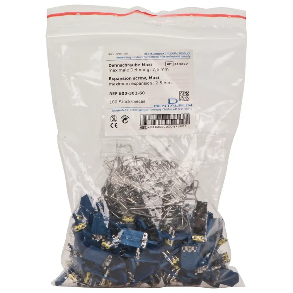 Dentaurum Dehnschrauben Edelstahl - Packung 100 Schrauben maxi