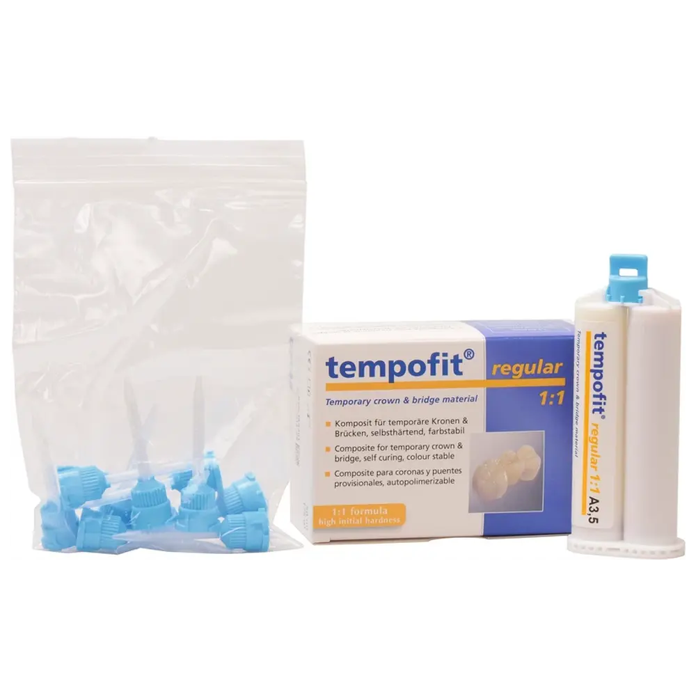 DETAX tempofit® regular 1:1 - Standardpackung 50 ml Doppelkartusche A3,5, 10 Mischkanülen