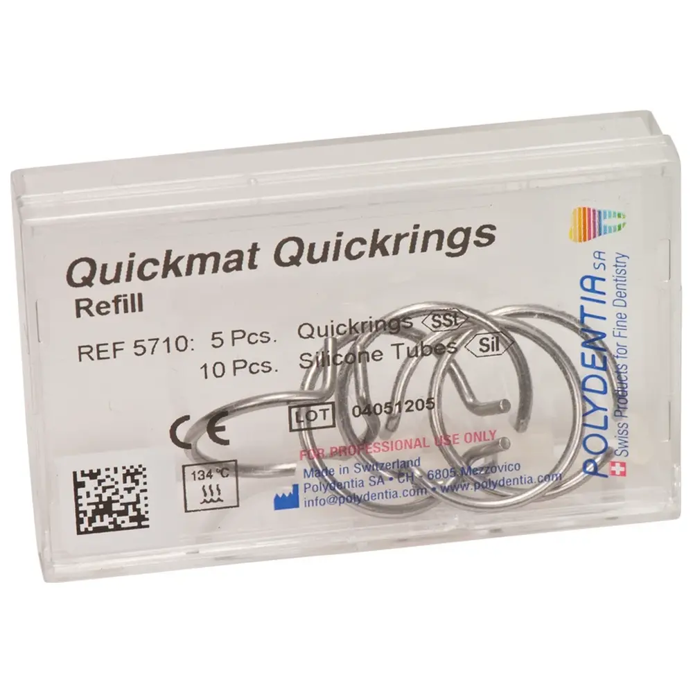 Polydentia SA Quickmat DELUXE - Nachfüllpackung 5 Quickringe, 10 Silikonröhrchen delta