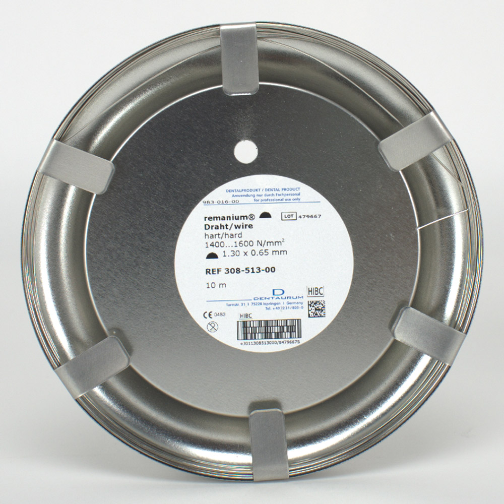 Remanium Draht hart 1,3x0,65mm Rl