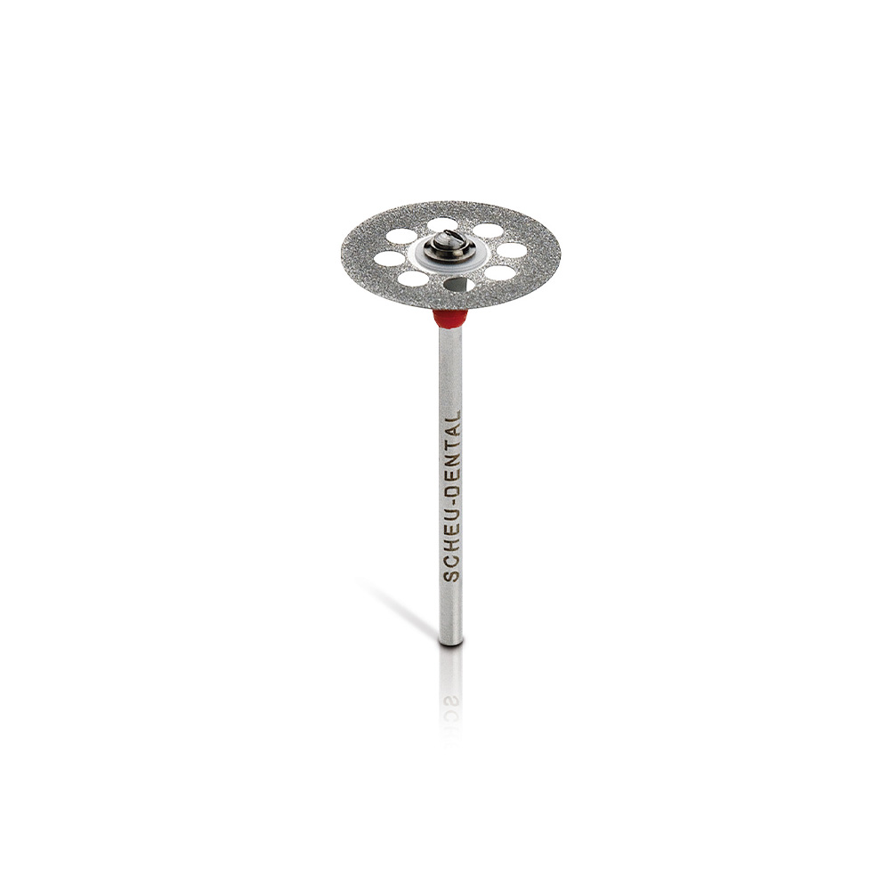 SCHEU-DENTAL Diamant Trennscheibe - Stück beidseitig, rot, Ø 22 mm, Stärke: 0,28 mm