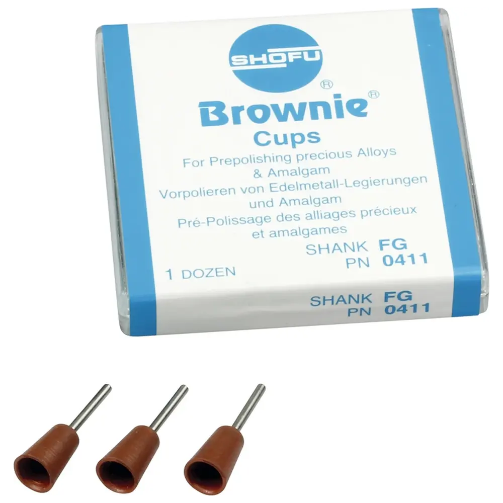 SHOFU Silikonpolierer - Packung 12 Stück braun, FG, Figur Kelch, ISO 065