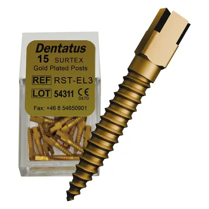 Dentatus AB DEN Surtex Wurzelstift vergoldet EL3 Pa 15
