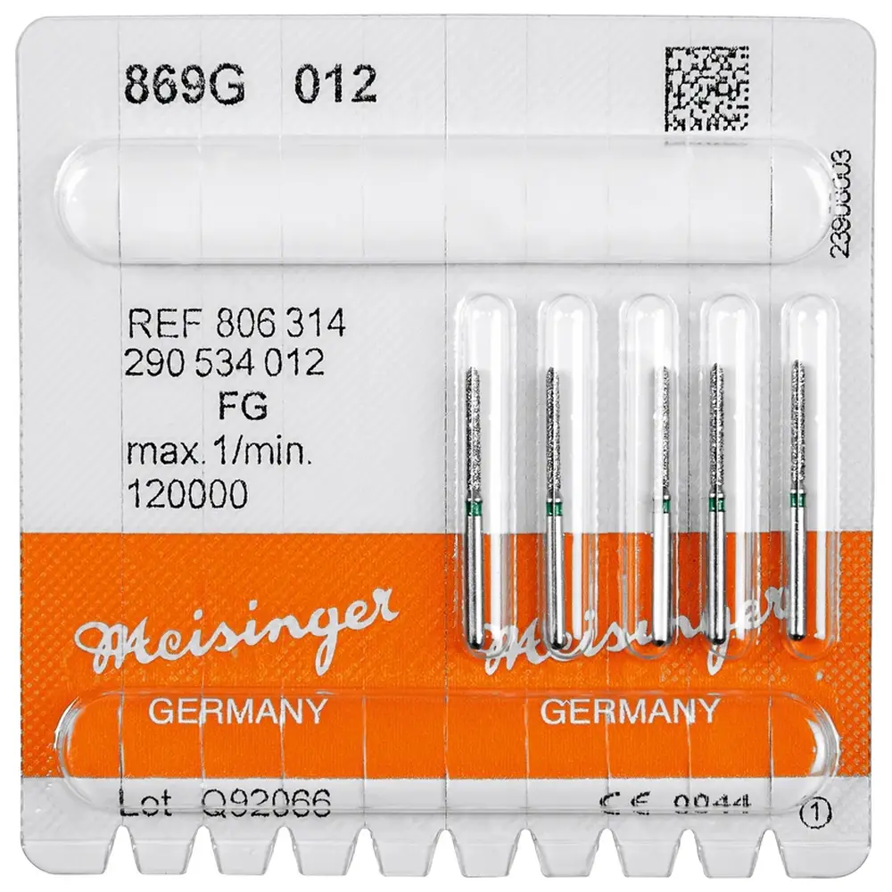Hager & Meisinger Diamanten 869 - Packung 5 Stück grün grob, FG, Figur 290 Torpedo, 10 mm, ISO 012