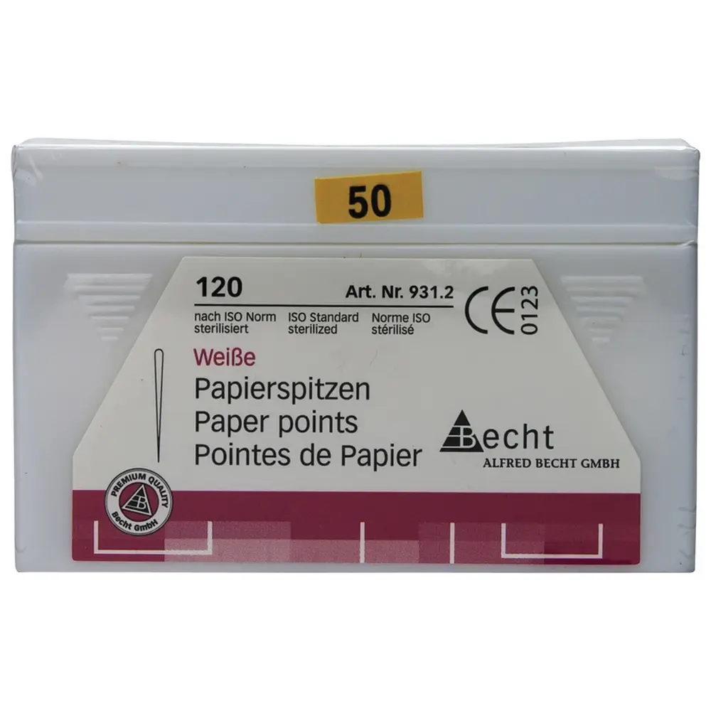 Becht Papierspitzen weiß - Packung 120 Stück ISO 050