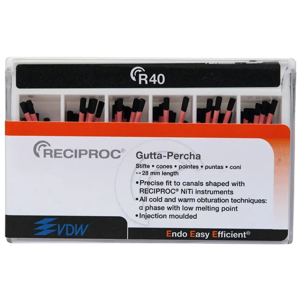 VDW RECIPROC® Guttapercha - Packung 60 Stück ISO 040 VDW RECIPROC® Guttapercha - Packung 60 Stück ISO 040