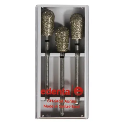 Edenta Diamanten 830 - Packung 3 Stück schwarz supergrob, HP, Figur 238 Birne, 12,5 mm, ISO 070