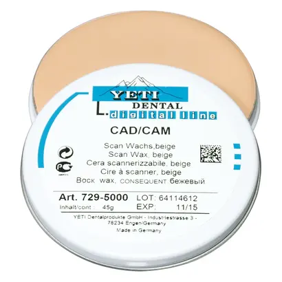 Yeti Dentalprodukte GmbH CAD/CAM Scanwachs beige Dose 45g