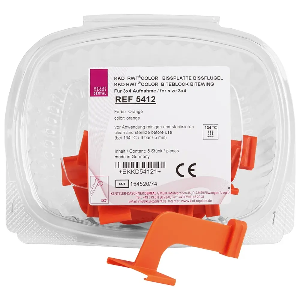 Kentzler-Kaschner RWT® Bissplatten - Packung 8 Bissplatten orange, Größe 2, Bissflügel