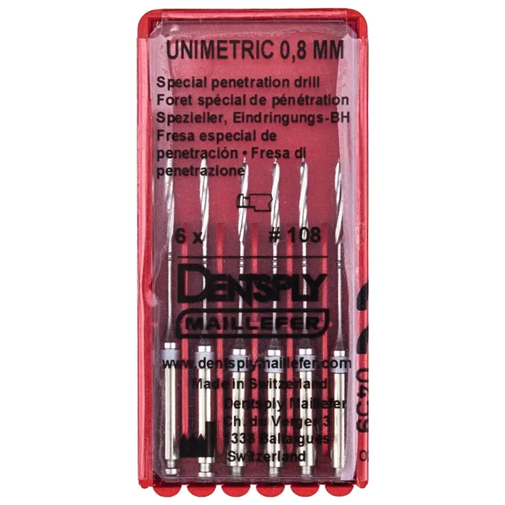 Dentsply Sirona UNIMETRIC Eindringungsbohrer - Packung 6 Stück, weiß, Gr. 108