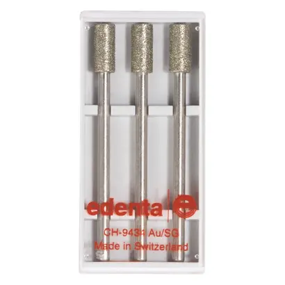 Edenta Diamanten 840/841 - Packung 3 Stück Standard, HP, Figur 111 Zylinder flach, 9 mm, ISO 040