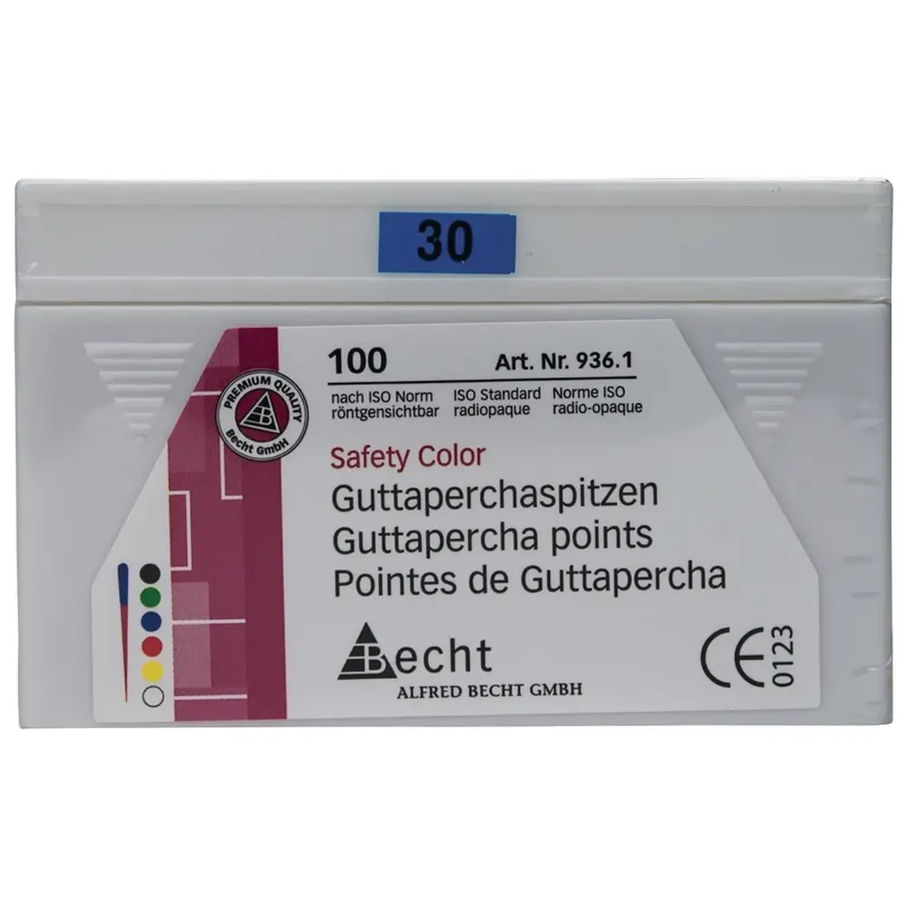 Becht Guttaperchaspitzen Safety Color - Packung 100 Stück ISO 030