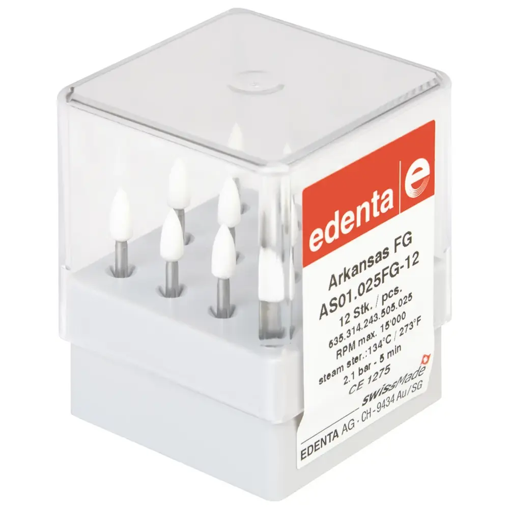 Edenta ARKANSAS - Packung 12 Stück FG, Figur 243, 6 mm, ISO 025 Edenta ARKANSAS - Packung 12 Stück FG, Figur 243, 6 mm, ISO 025