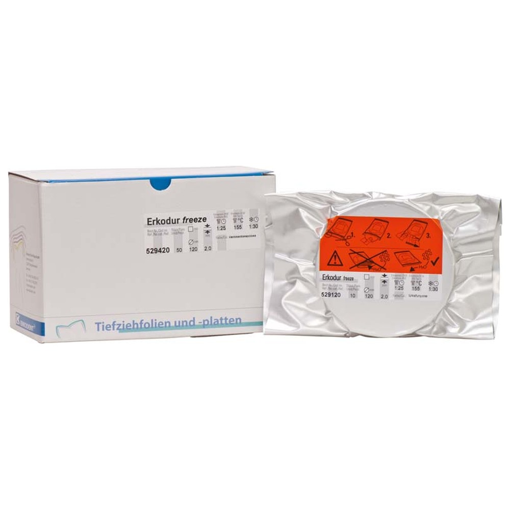 ERKODENT Erkodur-freeze - Packung 50 Stück Ø 120 mm, Stärke 2 mm