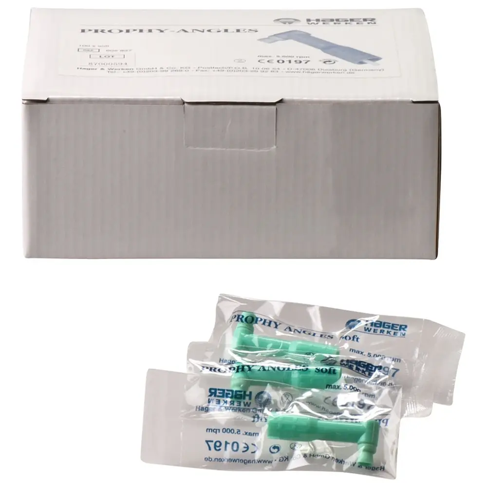 Hager & Werken Prophy-Angles - Packung 100 Stück grün soft