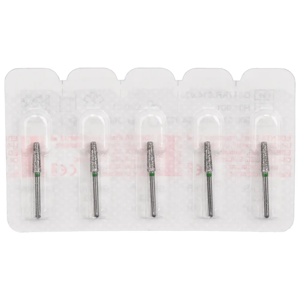 Edenta Diamanten 847KR - Packung 5 Stück grün grob, FG, Figur 546 Konus Kante rund, 8 mm, ISO 023