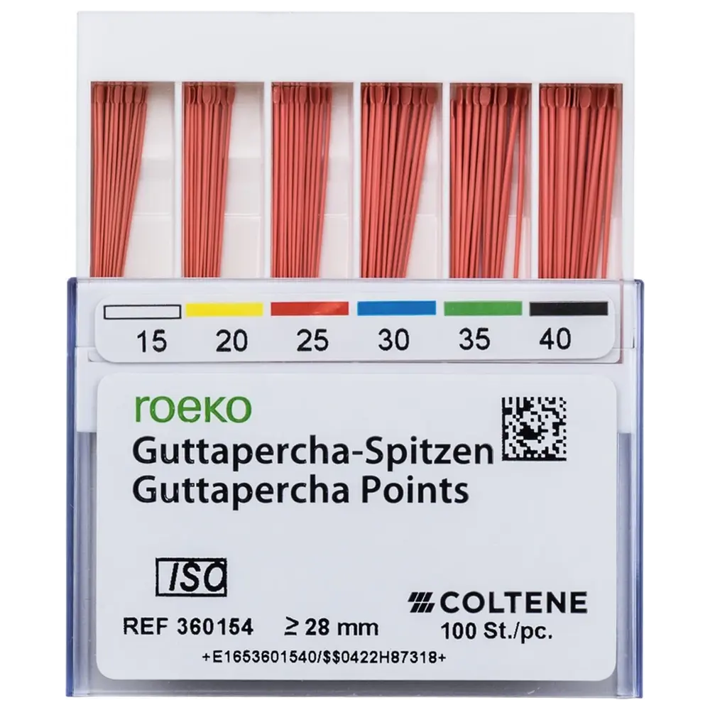 COLTENE roeko Guttapercha Spitzen - Sortiment 100 Stück ISO 015-040