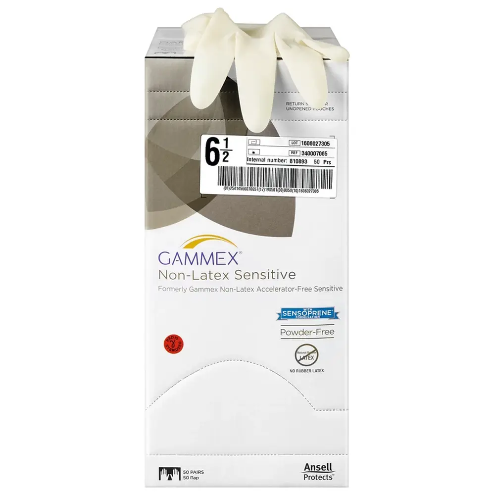Ansell Gammex® Non-Latex Sensitive - Packung 50 Paar puderfrei, natur, Größe 6,5