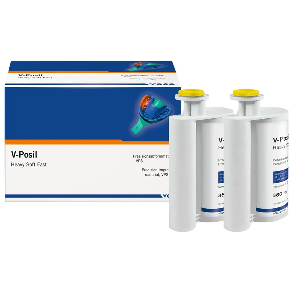 VOCO V-Posil Heavy Soft Fast - Packung 2 x 380 ml Doppelkartusche, 2 Mischkanülen Typ 31