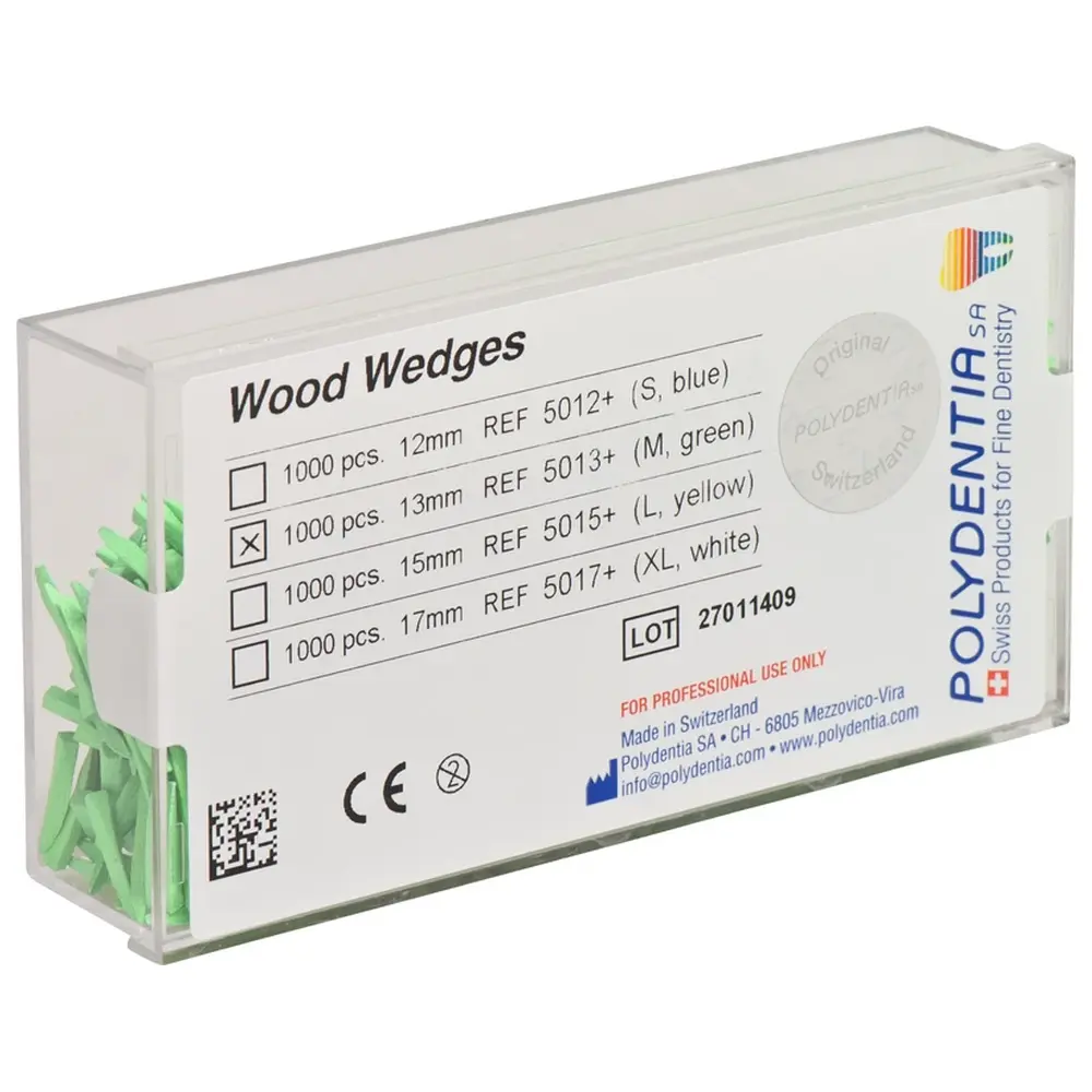 Polydentia SA Interdentalkeile Ahornholz - Packung 1.000 Stück grün, 13 mm