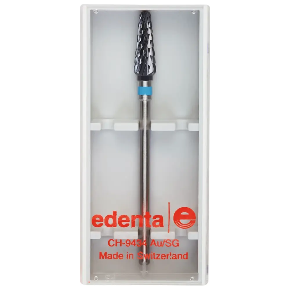 Edenta Volcano Fräser Schliff 10 - Stück Kreuzverzahnung, blau standard, HP, Figur 194, 13 mm, ISO 045