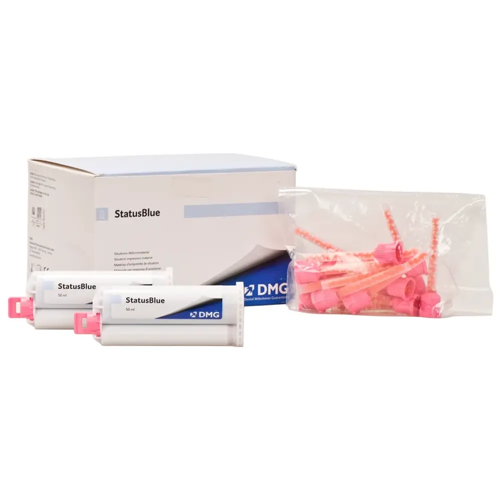 DMG StatusBlue - Vorteilspackung 8 x 50 ml Doppelkartusche 4:1, 16 Automix-Tips