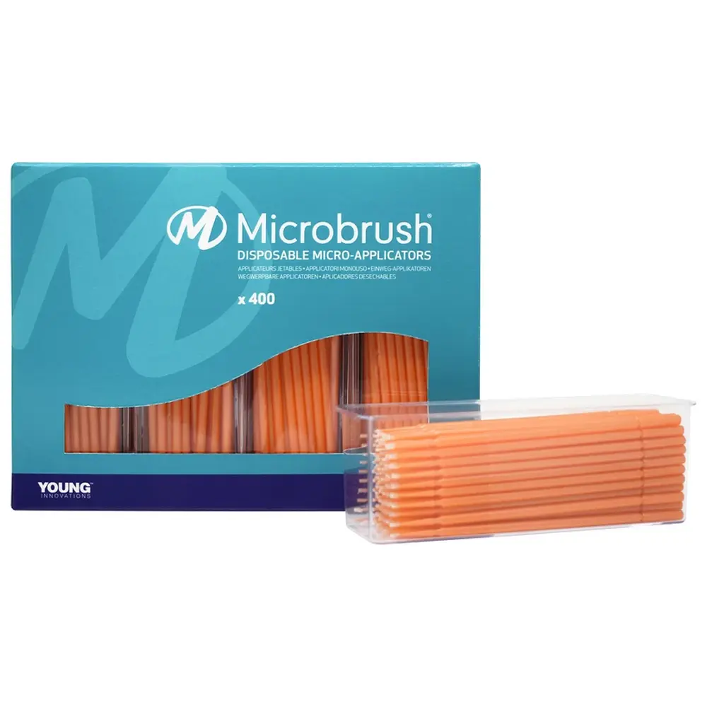 Microbrush International Microbrush® Applikatoren Plus Serie - Packung 400 Stück orange, ultrafein 0,5 mm