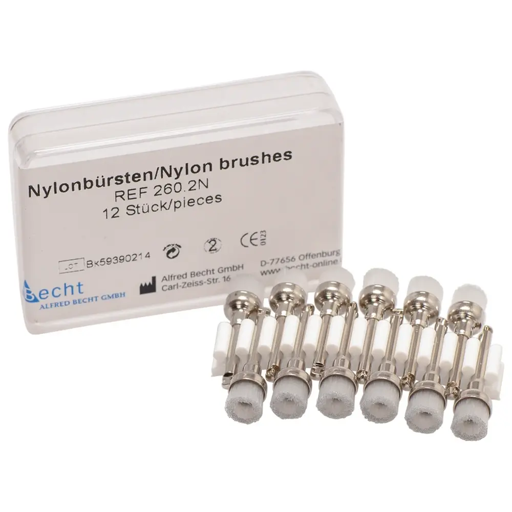 Becht Kelchbürsten - Packung 12 Stück weiß, 4 mm, Nylonbesatz, RA
