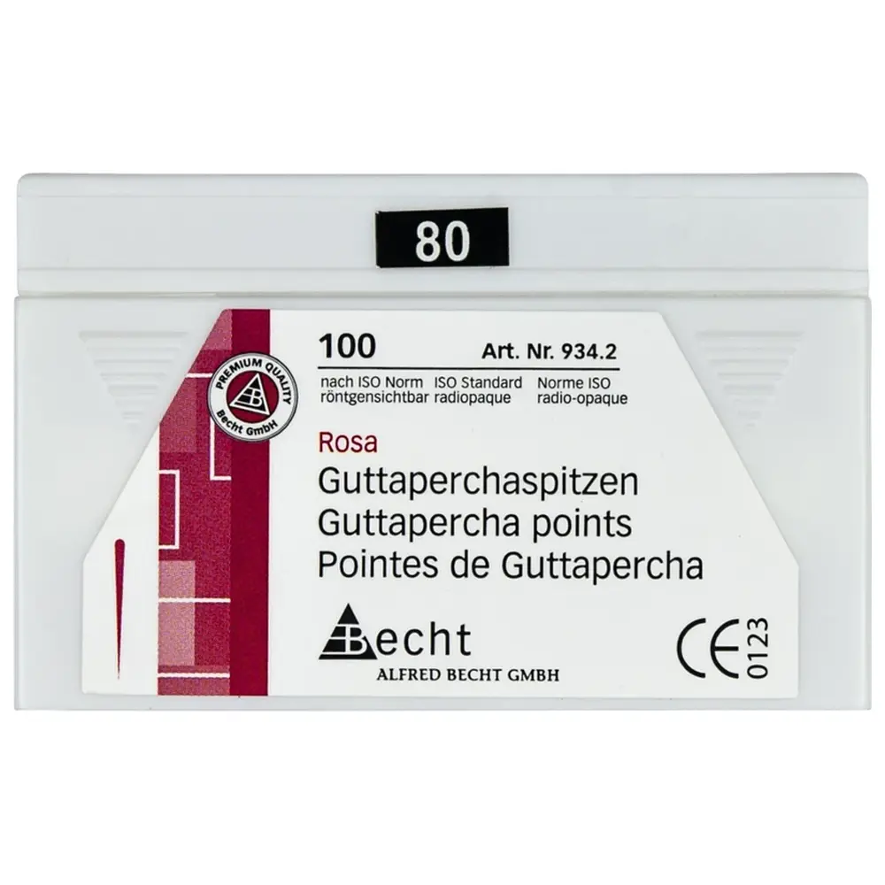 Becht Guttaperchaspitzen rosa - Packung 100 Stück ISO 080