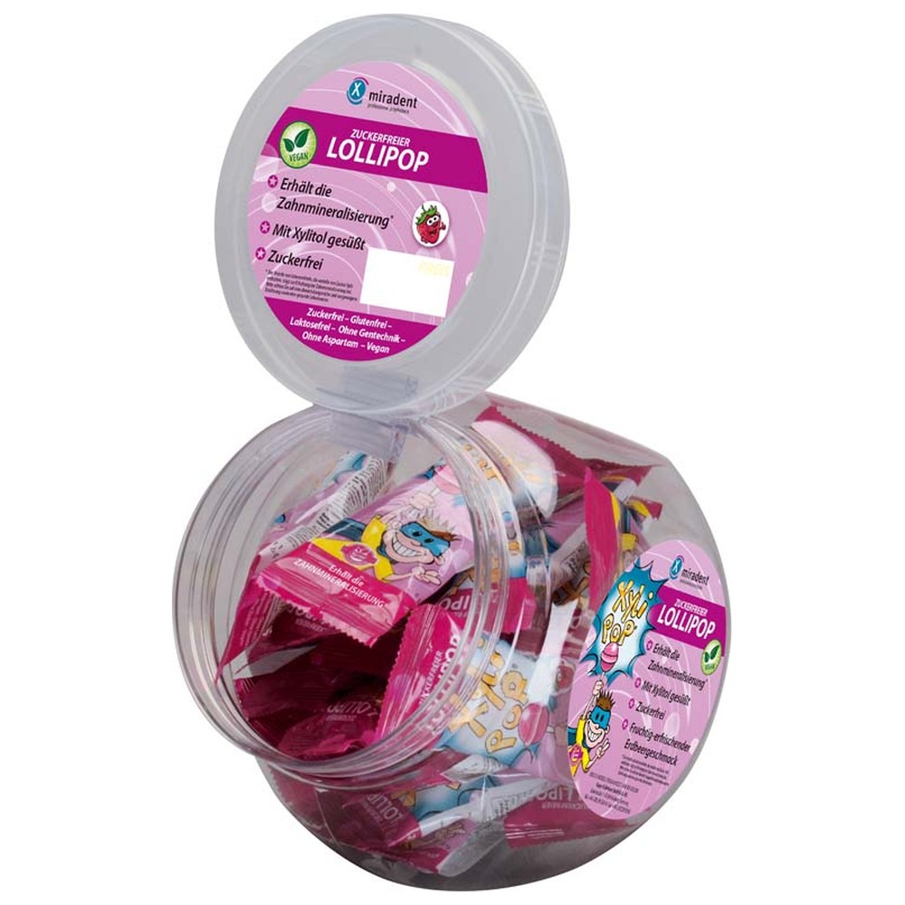 Hager & Werken XyliPOP® Lollipop - Bonboniere 25 x 6 g Stück Erdbeere