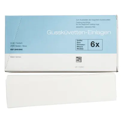 61431.0_Dentalartikel_DentaTec emwerk Gussküvetten-Einlagen - Packung 200 Stück 6X