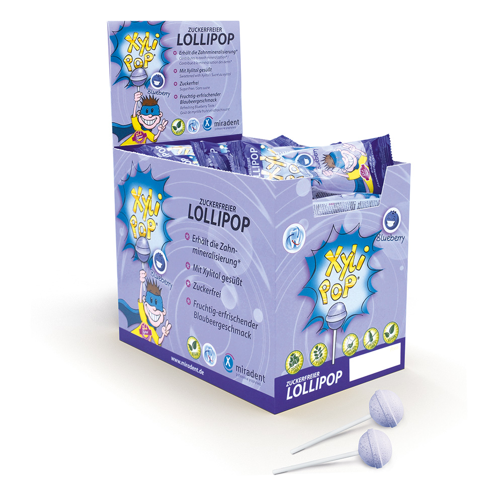 miradent XyliPOP Lolli Blaubeere 50x6g
