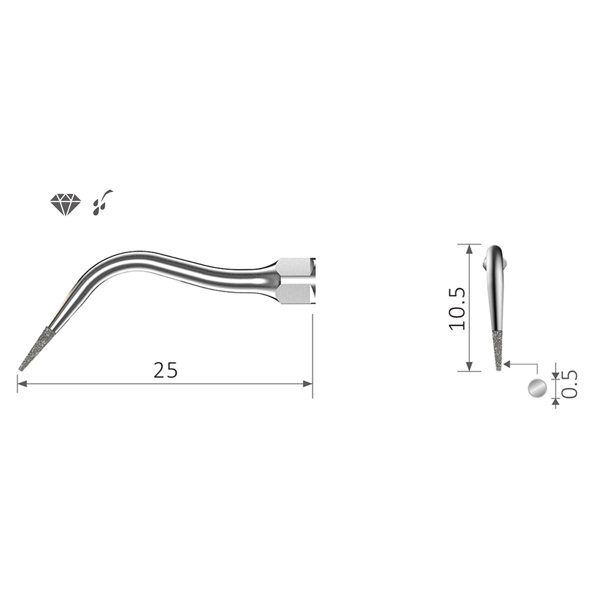 Xpedent Ultraschallspitze PD4D Paro diamantiert (geeignet zur Verwendung mit SATELEC®-Scaler-Geräten)