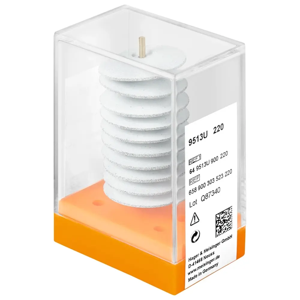 Hager & Meisinger Universalpolierer 9513U - Packung 10 Stück unmontiert, weiß, Figur 303, 4 mm, ISO 220