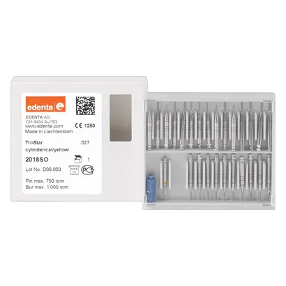 Edenta TRI-STAR - Sortiment 25 montierte Stifte .027/0,8 mm
