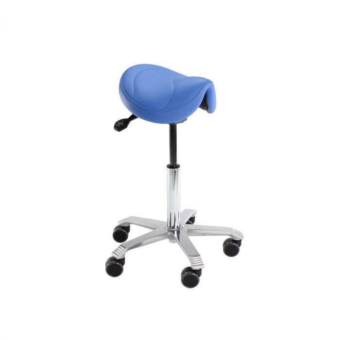 Sattelhocker, Drehsitz mit kleinem Sitz, Höhe und Neigung einstellbar Farbe: Hellblau K80