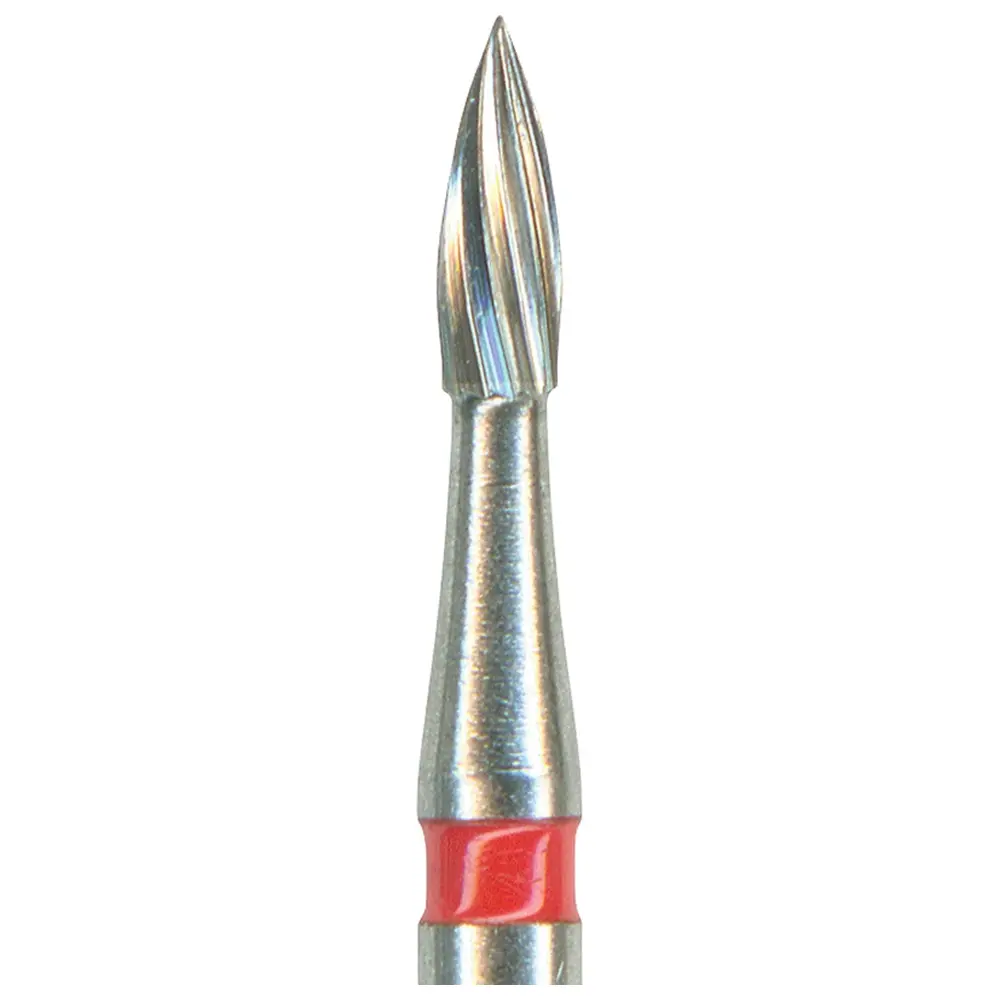 Edenta HM-Finierer TC46 - Packung 5 Stück rot, 12 Schneiden, FG, Figur 254 Flamme, 3,5 mm, ISO 012
