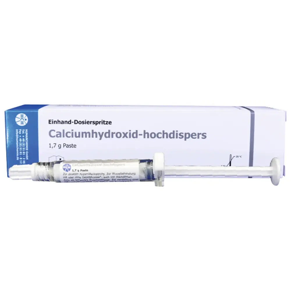 217466_Calciumhydroxidhochdispers__Packung_17_g_Spritze_5_Kanuelen HUMANCHEMIE Calciumhydroxid-hochdispers - Packung 1,7 g Spritze, 5 Kanülen