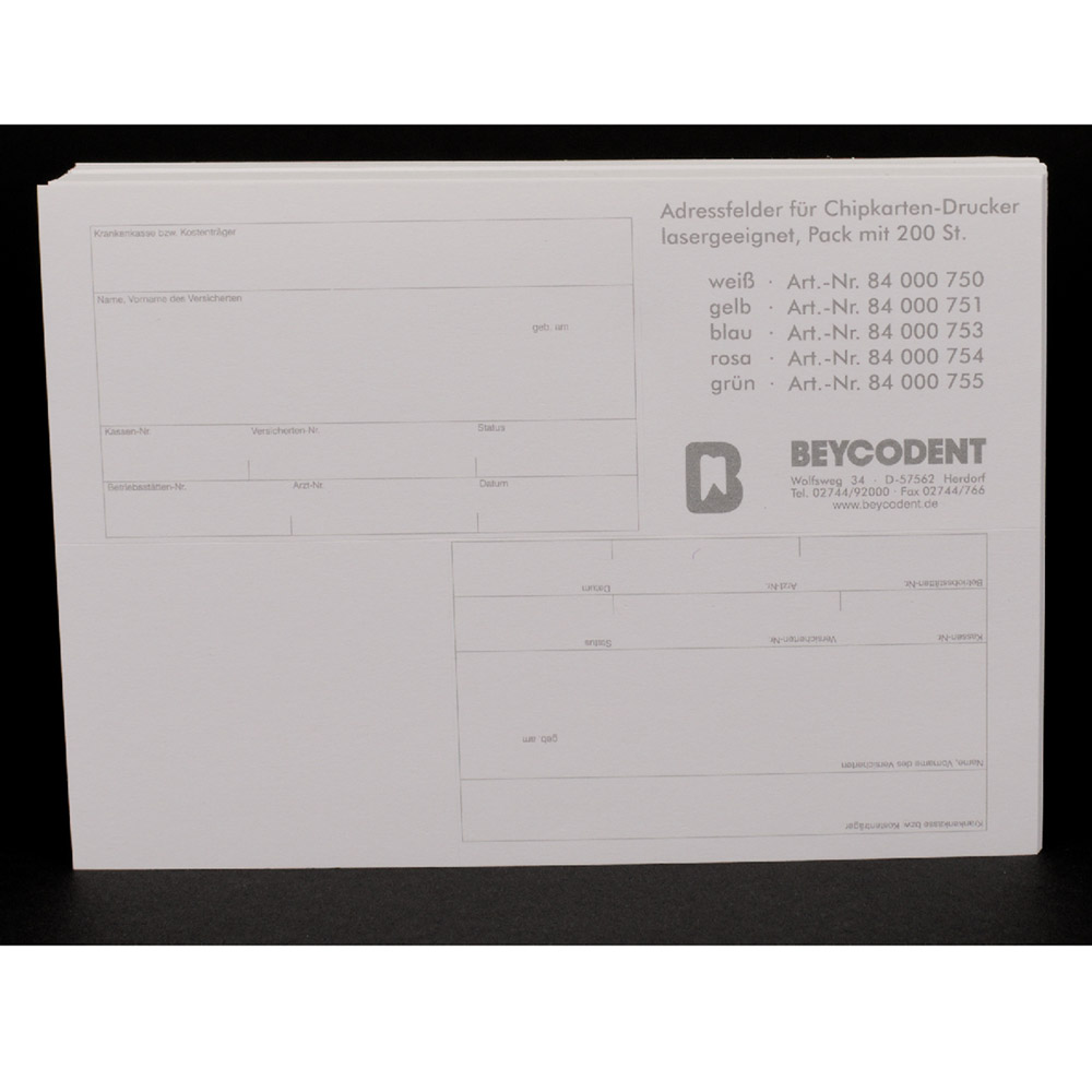 Adressfelder f. Chipk.-Druck 200St