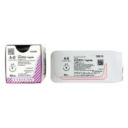 Ethicon Inc. VICRYL RAPID ungef.45cm 4-0 J1 gefl.Stärke 1,5 Pa 12