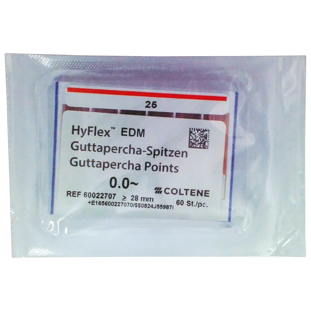 COLTENE HyFlex™ EDM Guttapercha-Spitzen - Packung 60 Stück One File, ISO 025