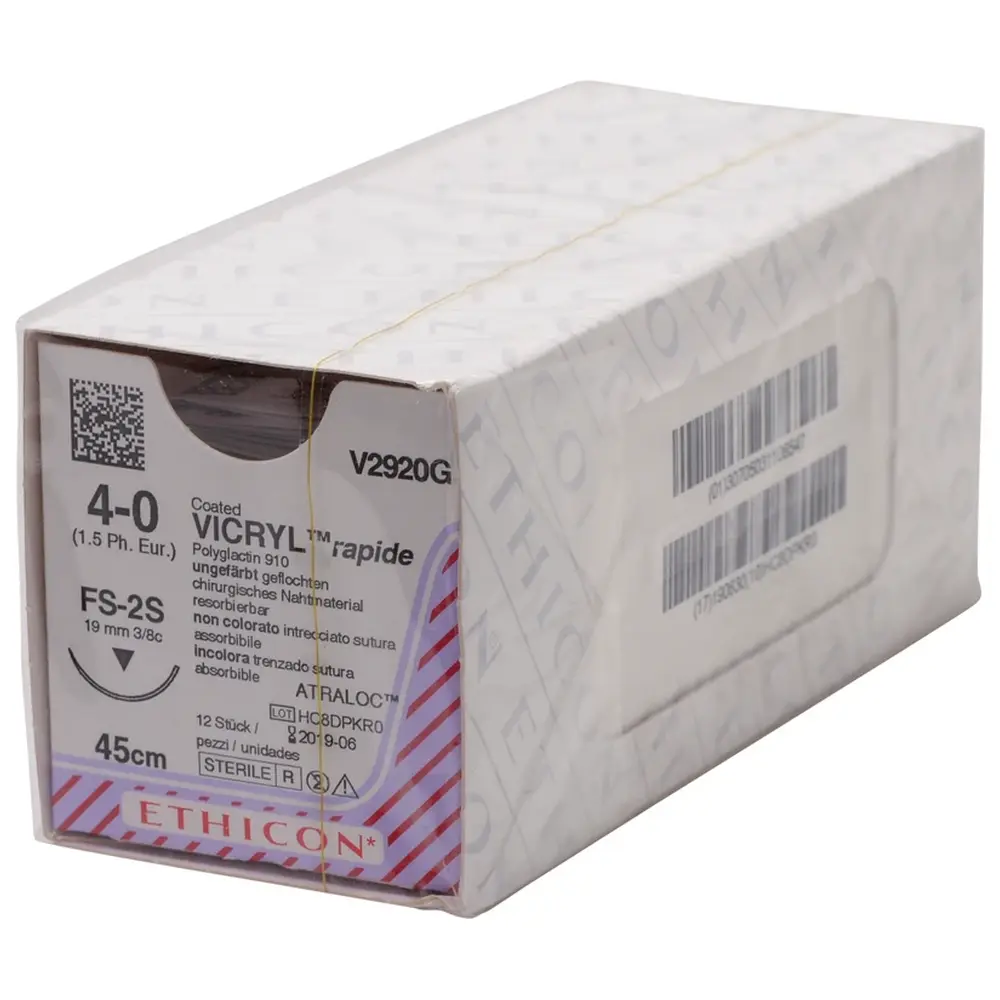 ETHICON Johnson & Johnson MEDICAL VICRYL™ RAPIDE - Packung 12 Stück ungefärbt, 45 cm, FS2S, USP 4-0, Stärke 1.5