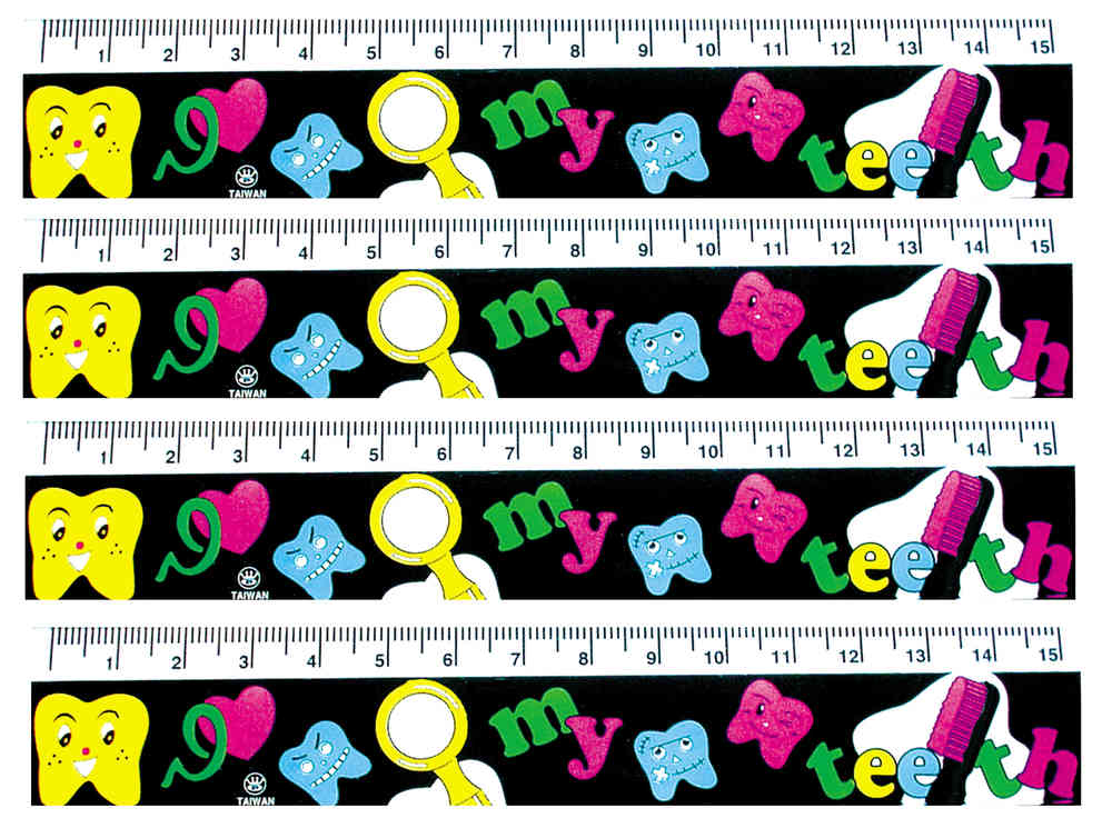 Lineal mit Zahnmotiven Lineale mit Zahnmotiven