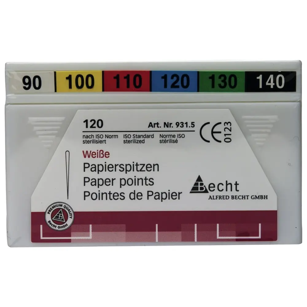 Becht Papierspitzen weiß - Sortiment 120 Stück ISO 090-140