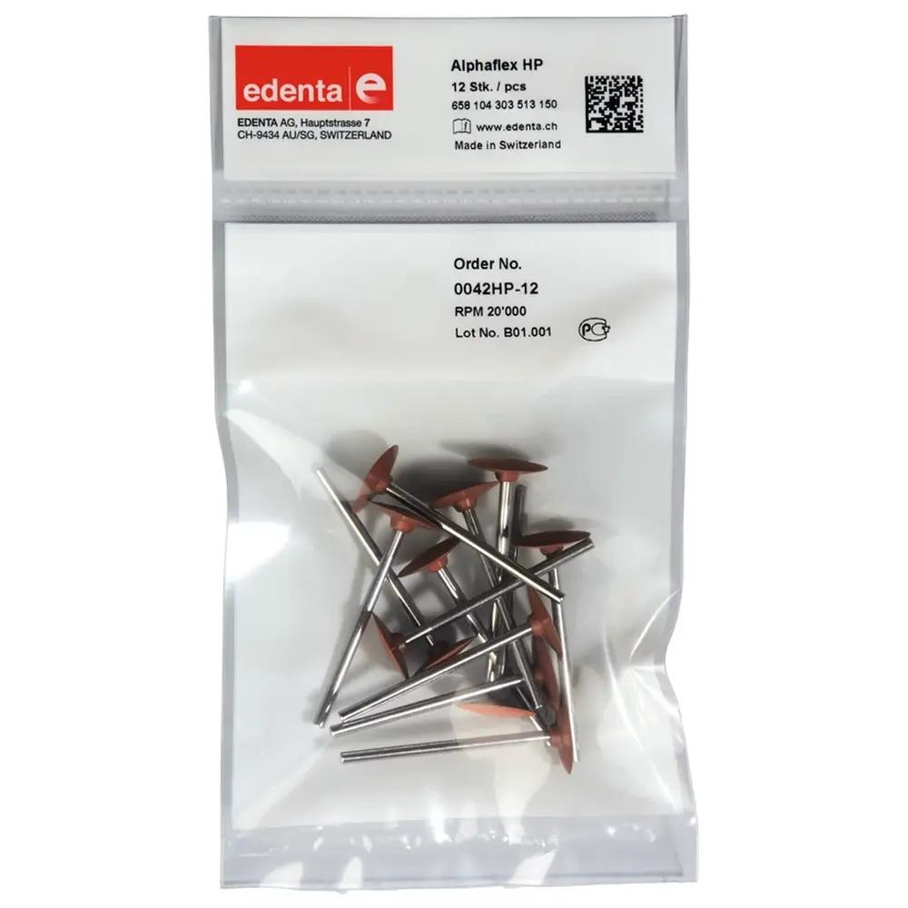 Edenta Alphaflex - Packung 12 Stück braun, HP, Figur 303, 2,5mm, ISO 150