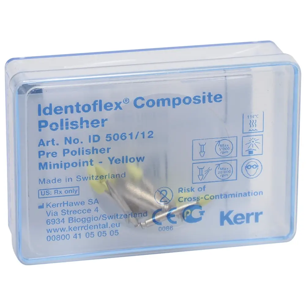 Kerr Identoflex™ Composite - Packung 12 Stück gelb, RA, Figur Minipoint, 5,8 mm, Ø 3,5 mm