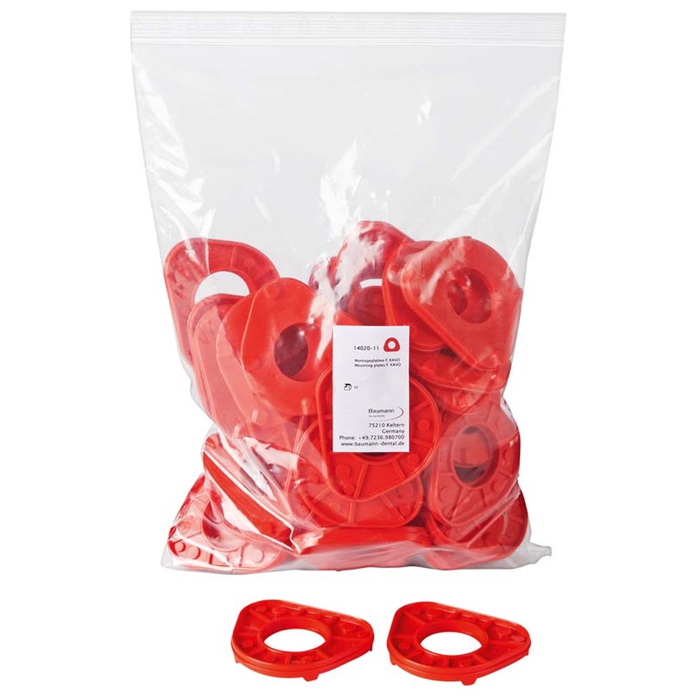 Baumann Dental Montageplatten KaVo - Packung 50 Stück, rot