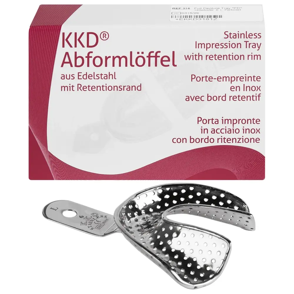 Kentzler-Kaschner KKD® Abformlöffel unbezahnt - Stück UK-6 FDL, perforiert