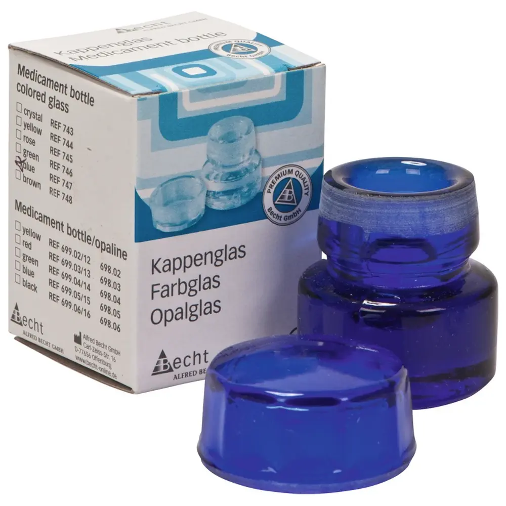 Becht Kappengläser aus Buntglas - Stück blau