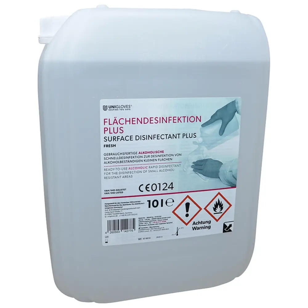 UNIGLOVES Flächendesinfektion PLUS - Kanister 10 Liter fresh